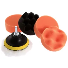 7 Pcs 3 дюйма Подушка Для Полировки Автомобиля полировочное колесо комплект буфера с M10 дрель-адаптер для Автоповорот инструмент для полировки мочалка колодки комплект