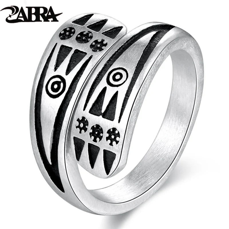 

ZABRA Genuine 925 Sterling Silver Rings For Men Frosting Resizable Vintage Punk Rock Ring Simple Pattern Jewelry For 2018