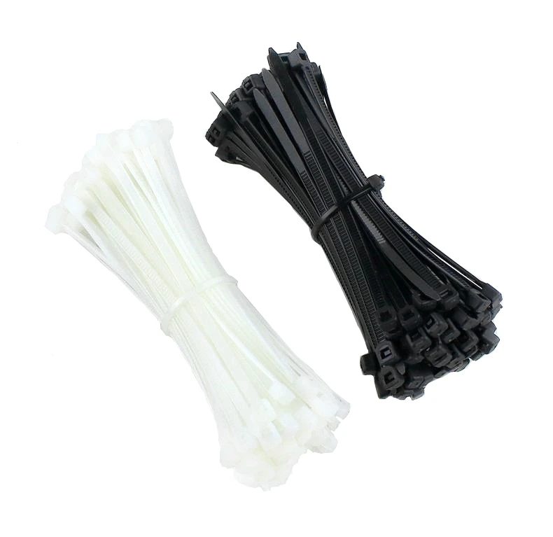 

100PCS 4 X /100/120/150/180/200/250/300mm Black white Milk Cable Wire Zip Ties Self Locking nylon cable ties