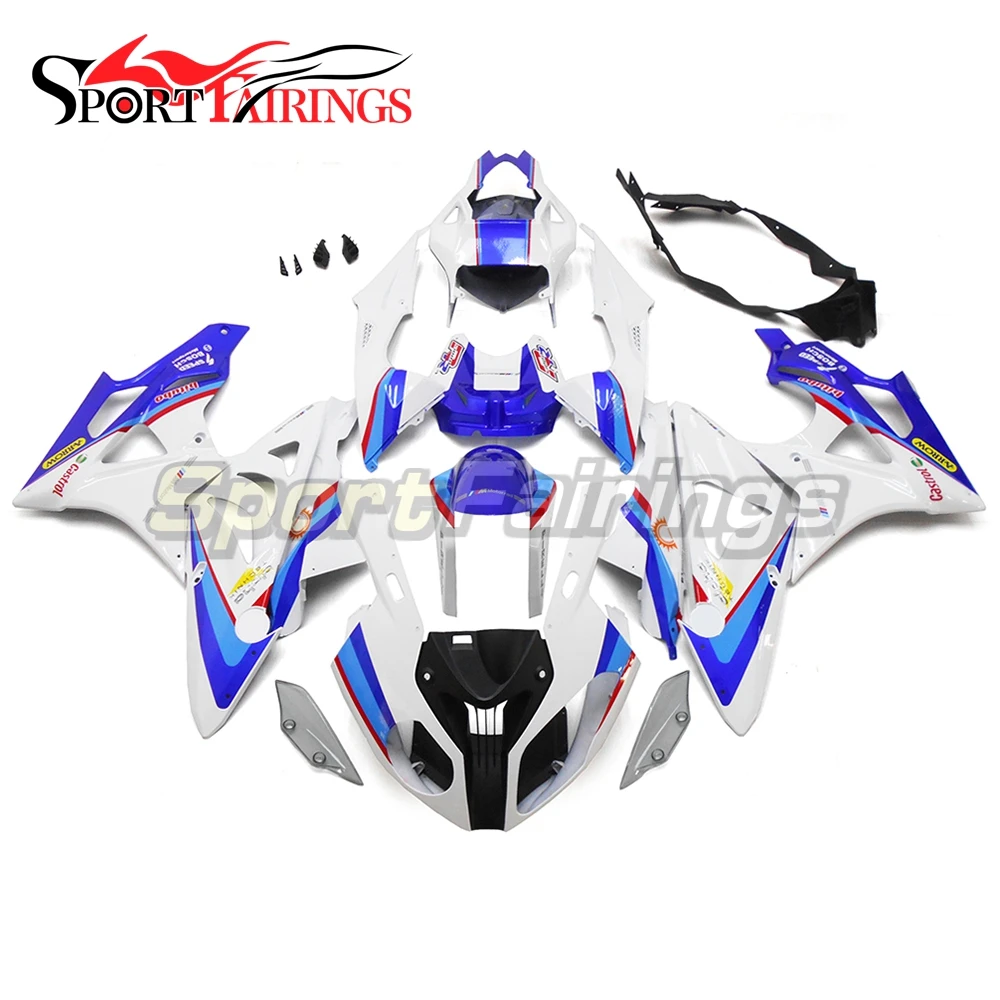 

11 12 13 14 Fairings Injection ABS Plastic For BMW 1000RR Motorcycle Full Fairing Kit Bodywork White Blue Body Frames