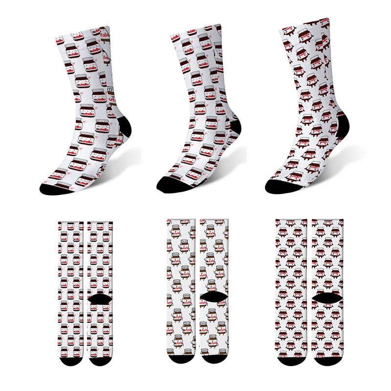 Женские носки с принтом унисекс, хлопковые носки Harajuku Happy, розовые, забавные, милые, длинные носки с котом для девочек, 6SZWL03