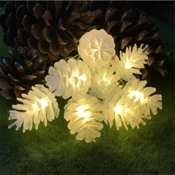 

Portable battery operated 20led string light Xmas pinecone supplies Wedding party light decoration for home Hotel Garden Patio