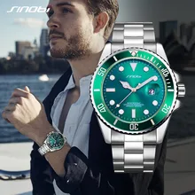 SINOBI Gold Watch Men GMT Rotatable Bezel Wrist Watch Date Waterproof Mans Full Stainless Steel Sports Quartz reloj relogio 43MM luxury famous brand ladies role watch rotatable bezel gmt date stainless steel women sport quartz daytona watches reloj hombre
