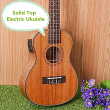 Solid Top Concert Acoustic Electric Ukulele 23 Inch Guitar 4 Strings Ukelele Guitarra Handcraft Wood Diduo Mahogany Plug-in Uke