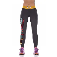 NEW YT2083 Fashion Sexy Girl Women Adventure Time Jake 3D Prints High Waist Workout Fitness Leggings Pants Plus Size