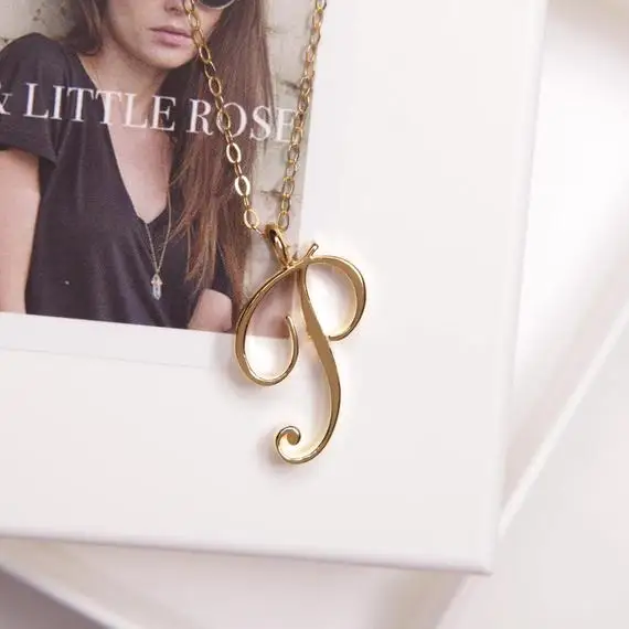 10PCS Initial P Letter Necklace Jewelry 
