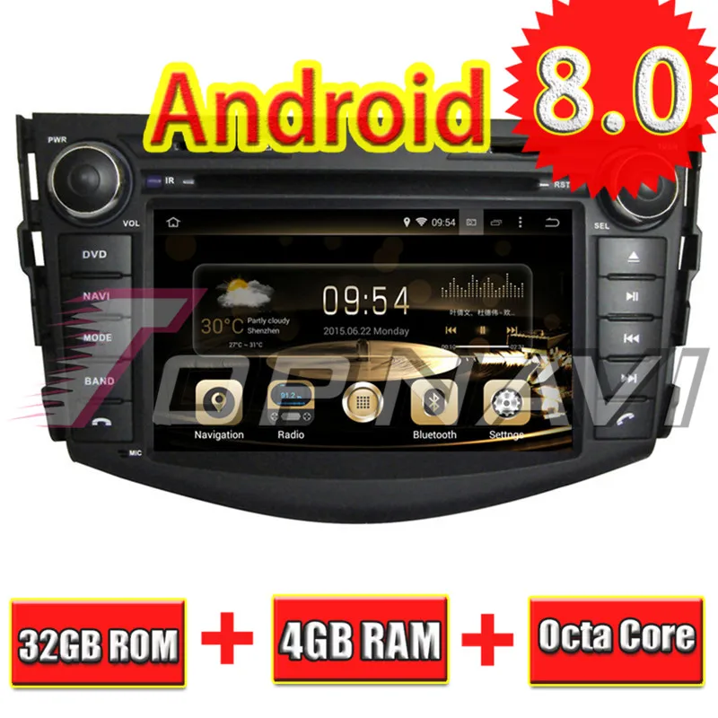 TOPNAVI 7'' Octa Core Android 8.0 Car GPS Navigation for Toyota RAV4 2006 2007 2008 2009 2010 2011 2012 Autoradio Navigation