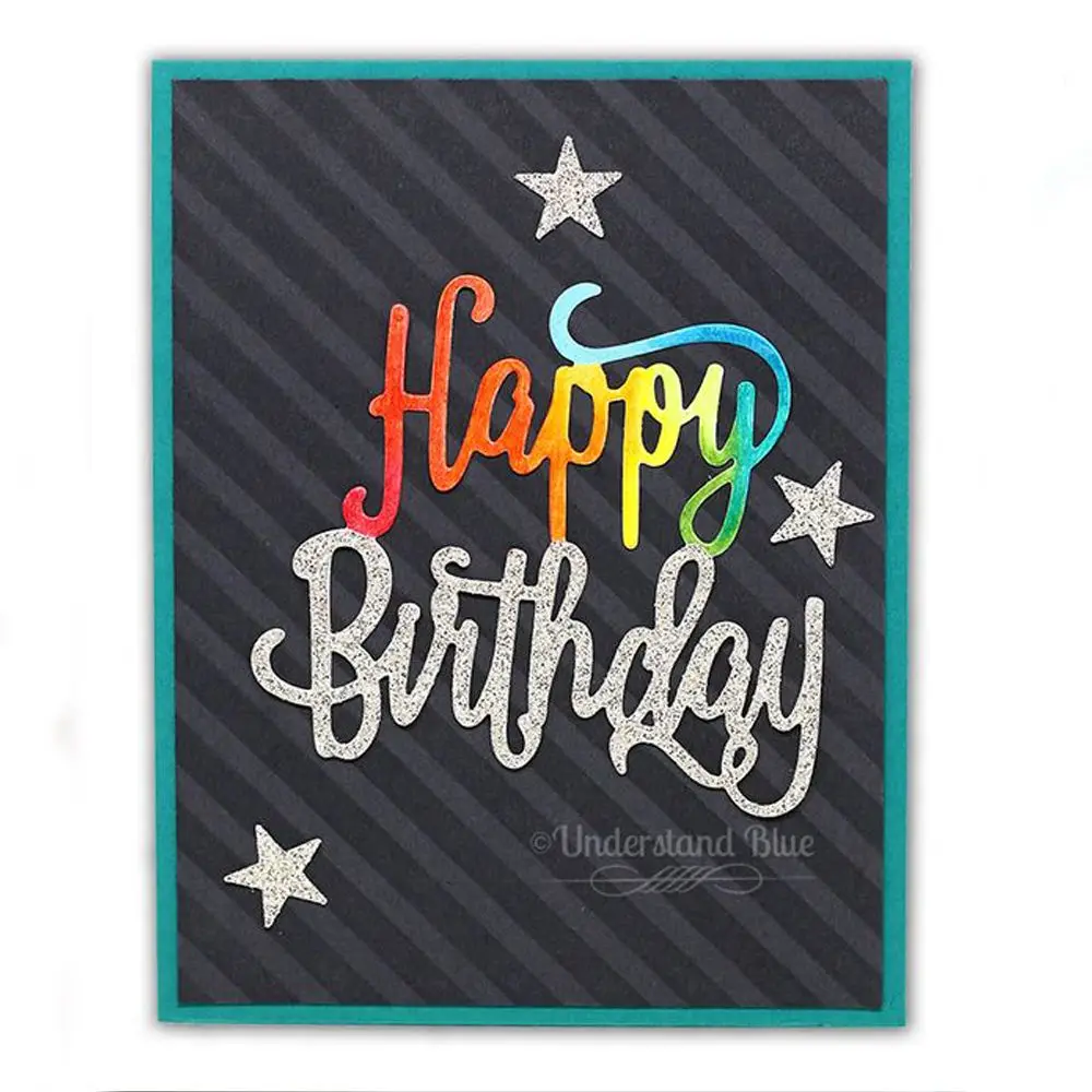 Металлический трафарет с надписью Happy Birthday|Вырубные штампы| |