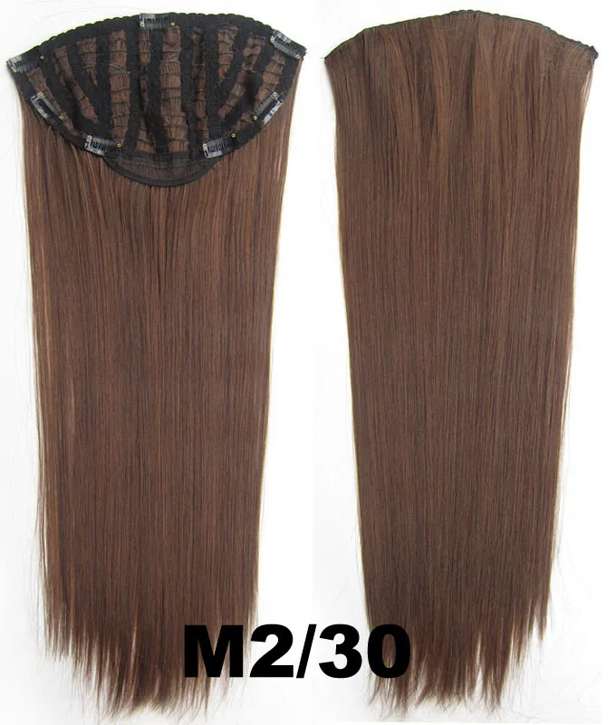 Прямые Синтетический парик парики тепла доказательство волокна 7 Зажимы в эластичная сетка половина Европейский стиль парик 19 цветов, 1 шт - Цвет: SCH-666 Color M2-30