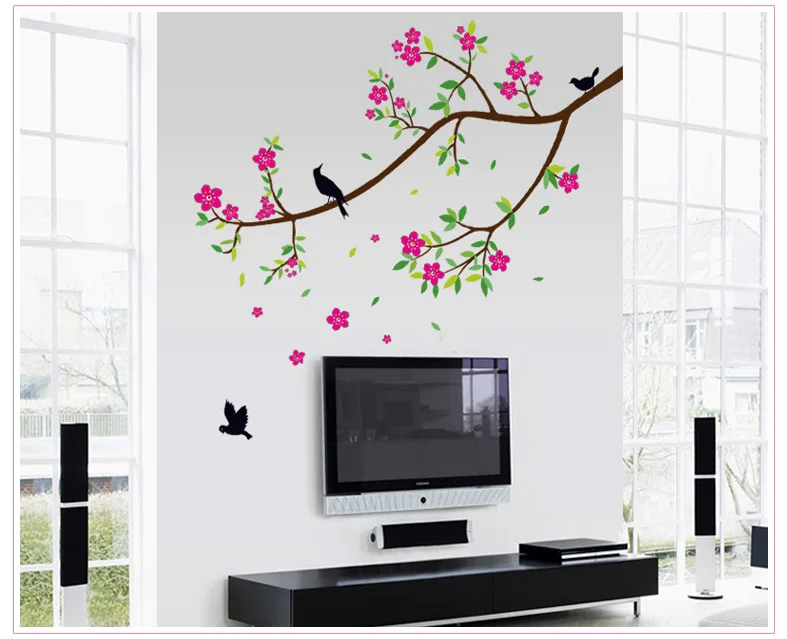 Beautiful Flowers Decoration Wall Stickers For Hall Bedroom TV ... Beautiful Flowers Decoration Wall Stickers For Hall Bedroom TV ...