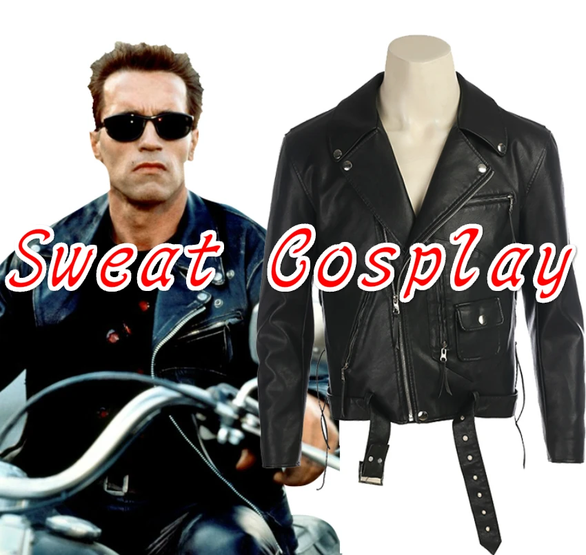 High Quality Terminator 2 Judgment Day Arnold Schwarzenegger Costume Black Jacket Halloween Cosplay Costume Buy At The Price Of 78 00 In Aliexpress Com Imall Com
