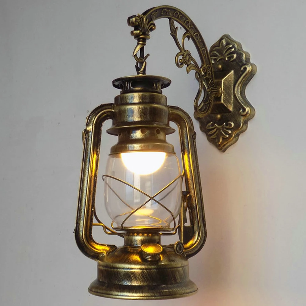 

E27 Home Decor Corridors Bronze Water Resistant Hallway Hotel Easy Install Retro Sconce Kerosene Lamp Motels Wall Light