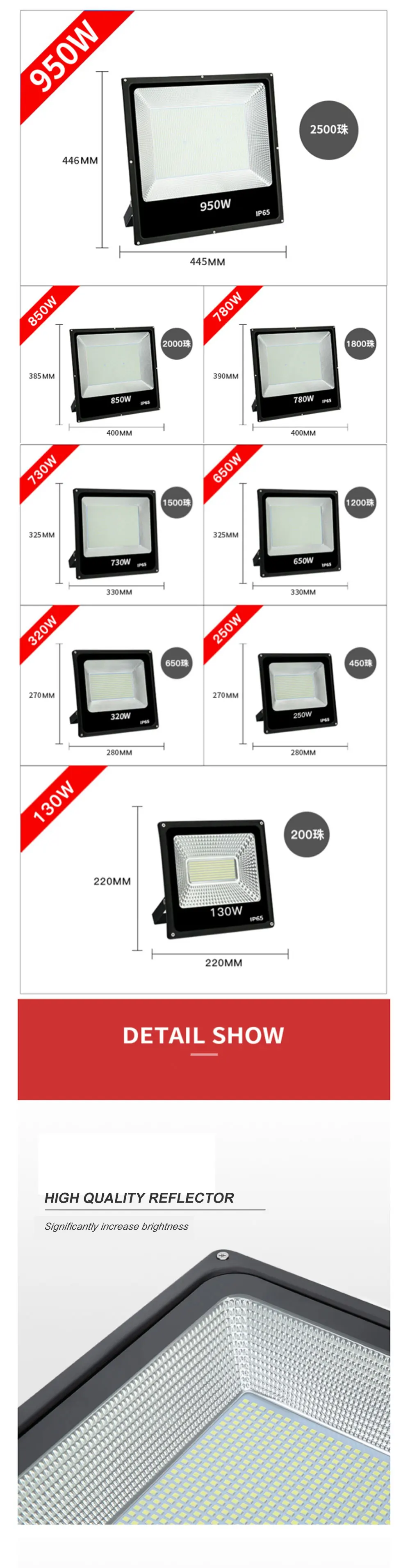 130 Вт 250 Вт 320 Вт высокомощный супер яркий светодиодный прожектор ...