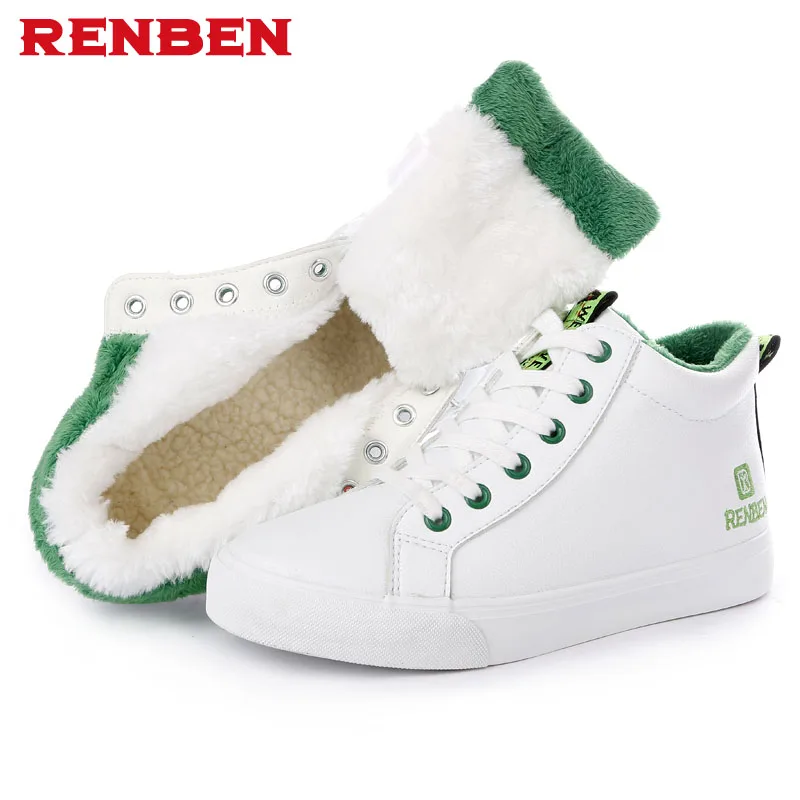 Женские теплые плюшевые ботинки зимние черного и белого цвета 2018|women shoes winter
