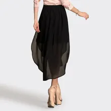 Настроить для женщин; Большие размеры xxs-5xl 6xl черный шифон Юбка Saia femininas летние женские Повседневное универсальные Нерегулярные пляж Юбки для женщин
