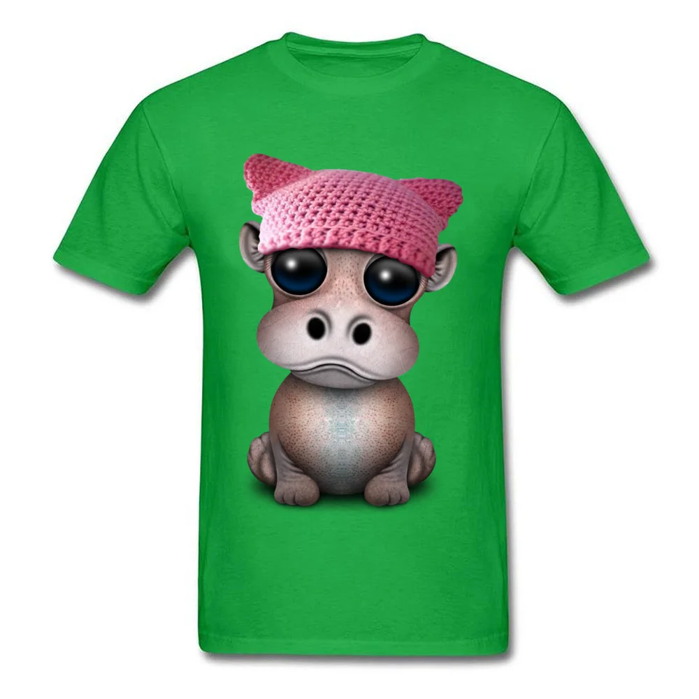 Cute Baby Hippo Wearing Pussy Hat_green