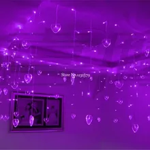 4 м 100SMD светодиодный гирлянды свадебные Рождественские огни 18 сердец шторы вечерние украшения лампы