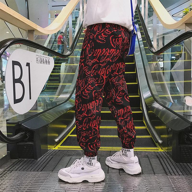 Fashion Casual Men's Trousers Summer And Autumn New S-3XL Printing Loose Sweatpants Three Colors Personality Popularity Youth