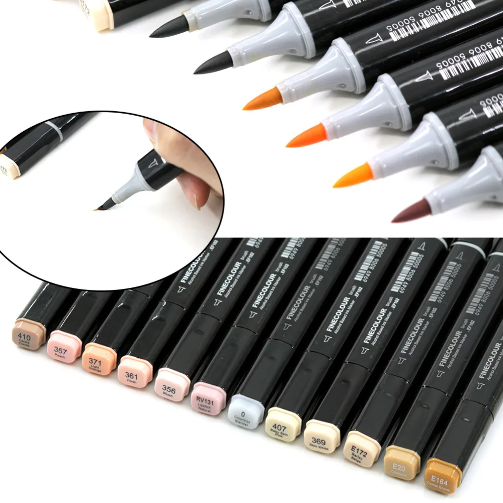 Skin Color Art Marker Set For Sketch Graphic Design Alcohol Based Ink Art Sketch Manga Cartoon Comic watercolor drawing marker