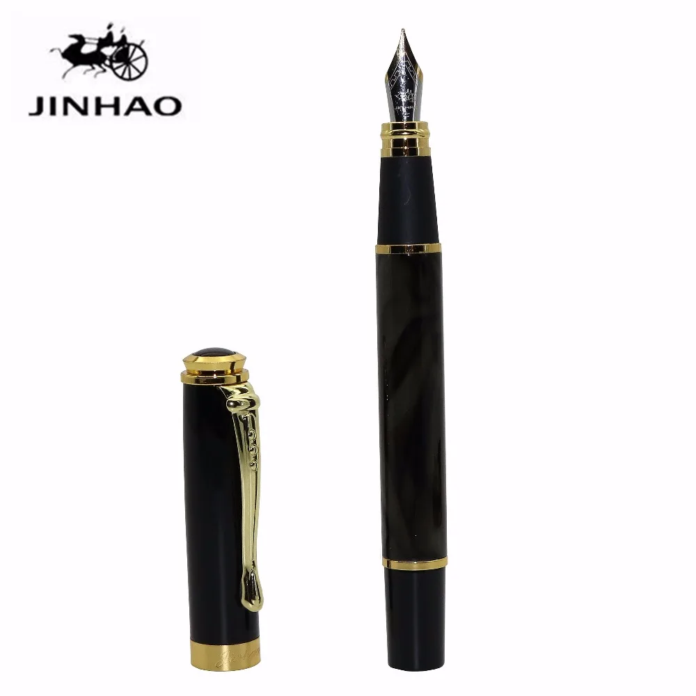 Jinhao 500 пишущий иридиевая ручка черный серебряный красный и зеленый ледяной Золотой орел авторучка наконечник 0,5 мм для 6 цветов