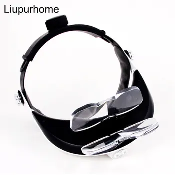 

Adjustable Detachable Head Magnifier Glass LED Lamp Illuminated Helmet with 2led Lamp 5 Replaceable lens Night Light Read MYC