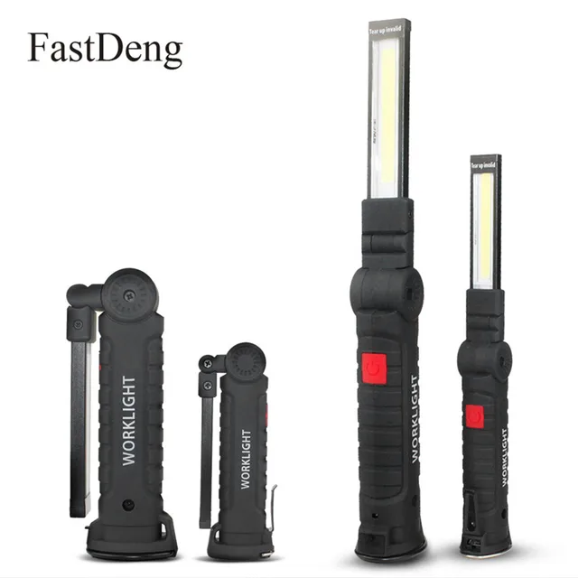 Cob Flashlight Portable 5 Mode Torch Usb Rechargeable Led Work Light Cob Flashlight Portable 5 Mode Torch Usb Rechargeable Led Work Light Magnetic Lanterna Hanging Tent Lamp Built In Battery