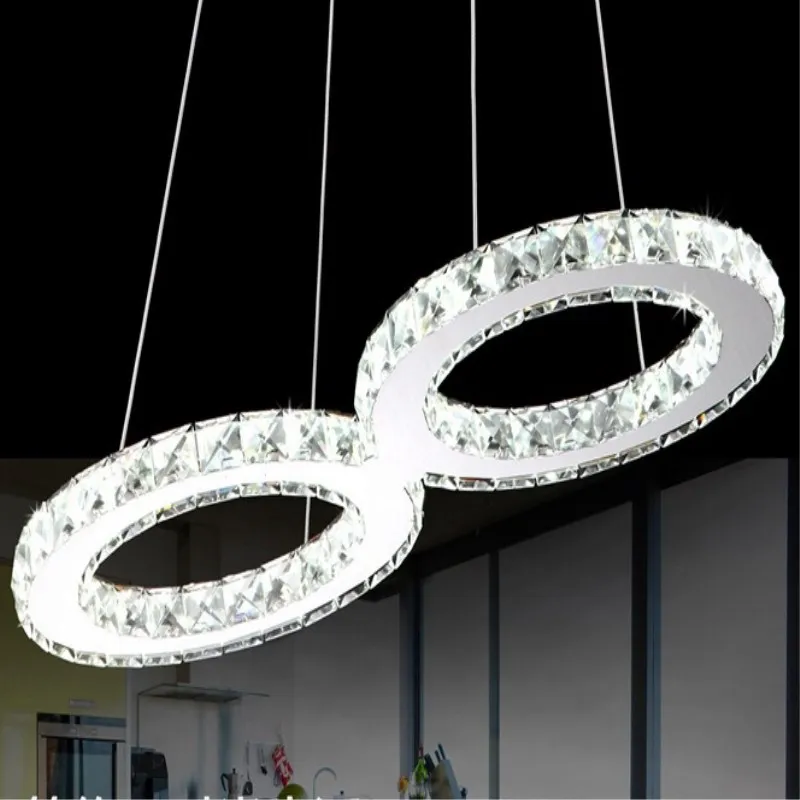 

LED Crystal Pendant Light Popular Modern Stainless Steel LED Hanging Lamp Foyer Dining Room Lighting Home Decoration