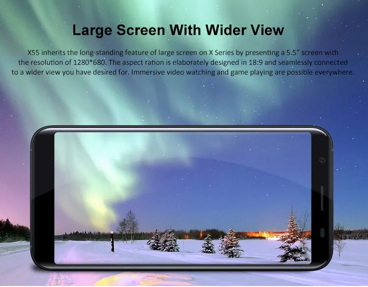 DOOGEE X55 MTK6580 1.3GHz Quad Core 5.5 Inch 2.5D Screen Dual Camera Android 7.1 3G Smartphone