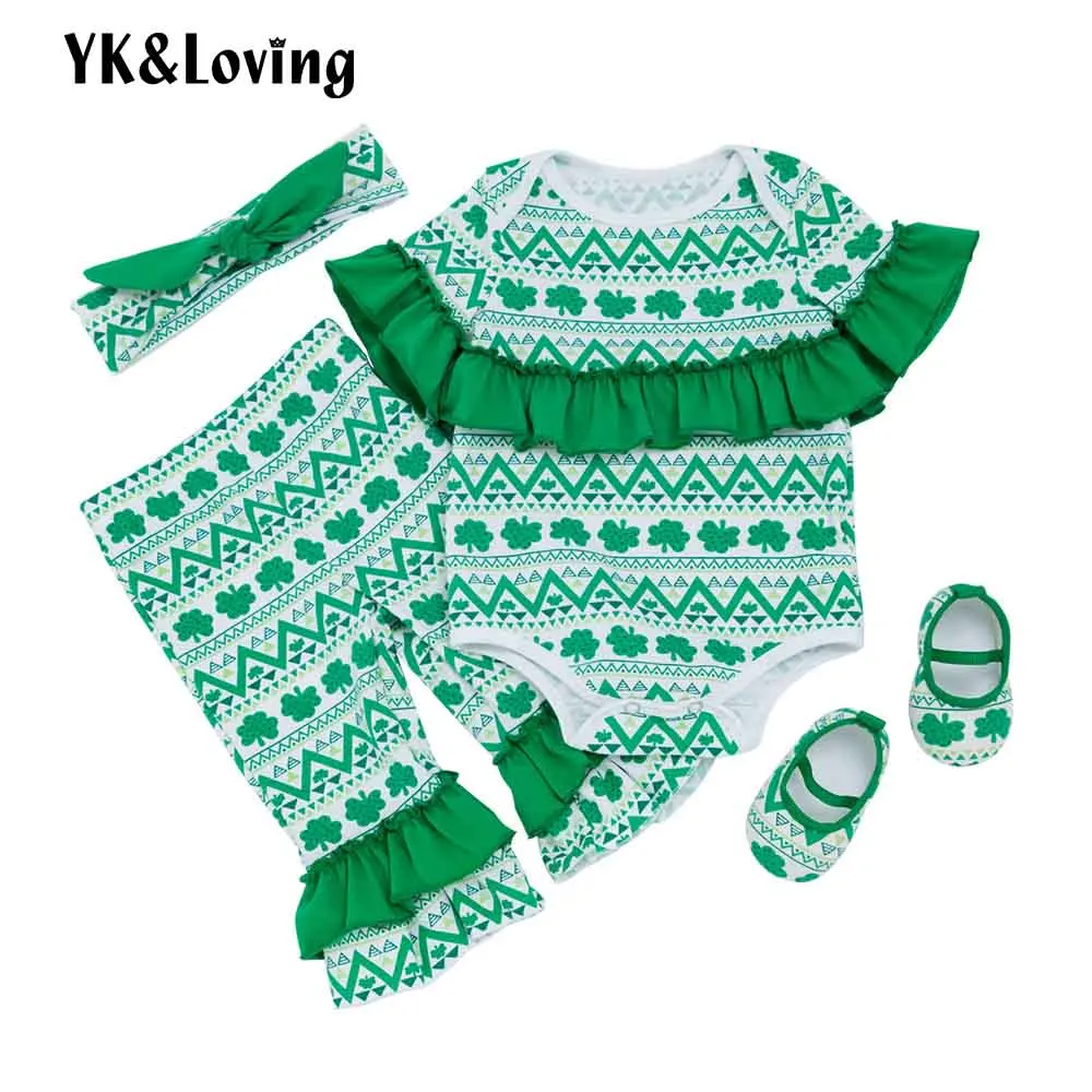 

YK&Loving Baby Sets Newborn Girl Boy Clothes St. Patrick's Day Style Irish Festival Apparel Baby Sets Clothing Spring Autumn