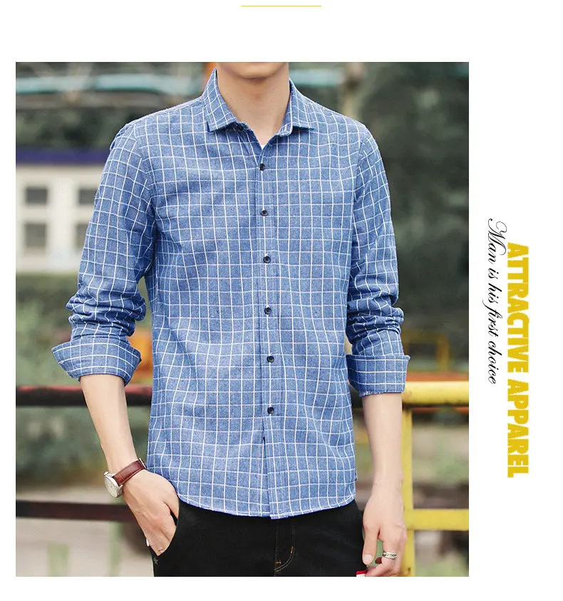 4Colors Plaid shirts men long sleeve casula 2017 autumn spring new cotton male shirts plus size M-4XL Muls Brand Clothing MS101-07