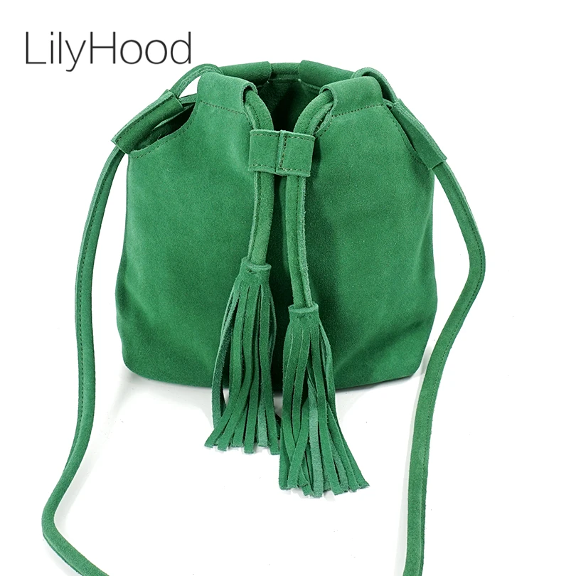 LilyHood 2020 маленькая сумка ведро из натуральной кожи для женщин модная повседневная