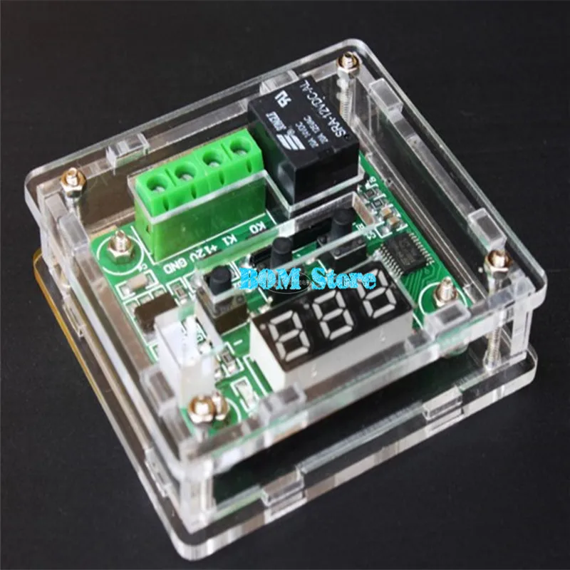 W1209 DC12V cool temp thermostat temperature control switch controller Acrylic Box only the box no with | Электроника