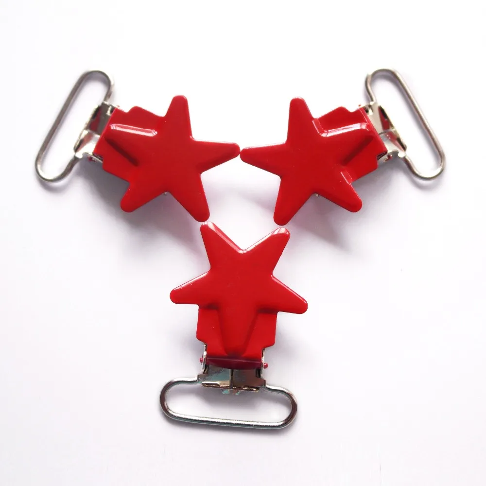 Livre de Chumbo Pces 16 Cores Esmalte Estrela Forma Metal Bebê Chupeta Clipes Suportes - Suspender 80 1 25 25mm 13 Mamãe e Bebê