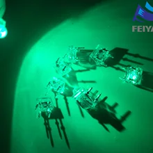 100 шт. 5 мм квадратный светодиодный Piranha зеленый прозрачный Круглый супер флюс светодиодный светильник с излучающим диодом лампа через отверстие прозрачная лампа