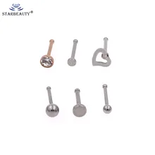 6 стилей выбор носа Стад хирургическая сталь Стразы Круглый нос кольцо кости Стад пирсинг ювелирные изделия маленькая Носовая кость Стад Кольцо