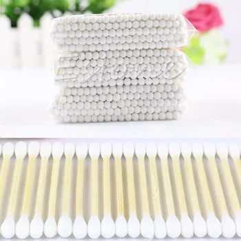 

1Set 100Pcs Cotton Swab Applicator Q-tip Swabs Double Head Wood Cosmetic Stick