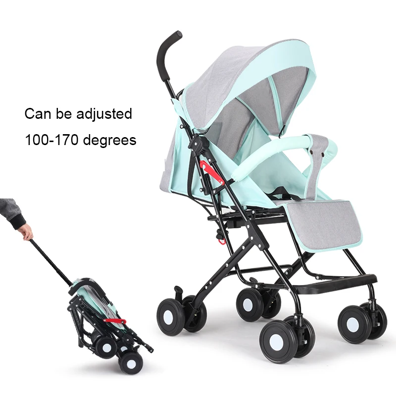 

Baby stroller can sit reclining ultra light portable folding baby umbrella four wheel children pocket trolley