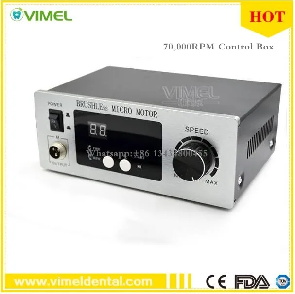 

New 70,000 RPM Non-Carbon Brushless NEW Aluminium Shell Dental Micromotor control unit only