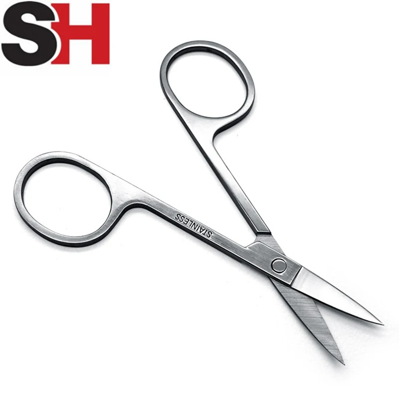 High Quality Stainless Steel Tweezer Scissors Flat Tip Eyebrow Tweezers