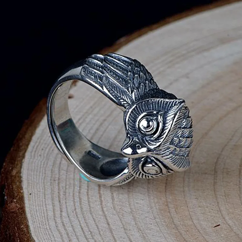 GAGAFEEL, мужские кольца совы, 925 пробы, серебряные, открытые кольца для женщин, мужские, счастливый патрон, ювелирные изделия,, подарок
