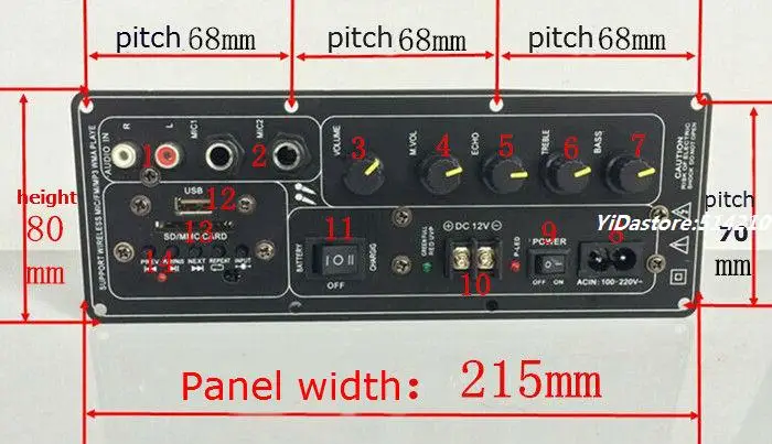 DC12v или AC110 220V открытый квадратный Танцы звуковая плата караоке бары коробка