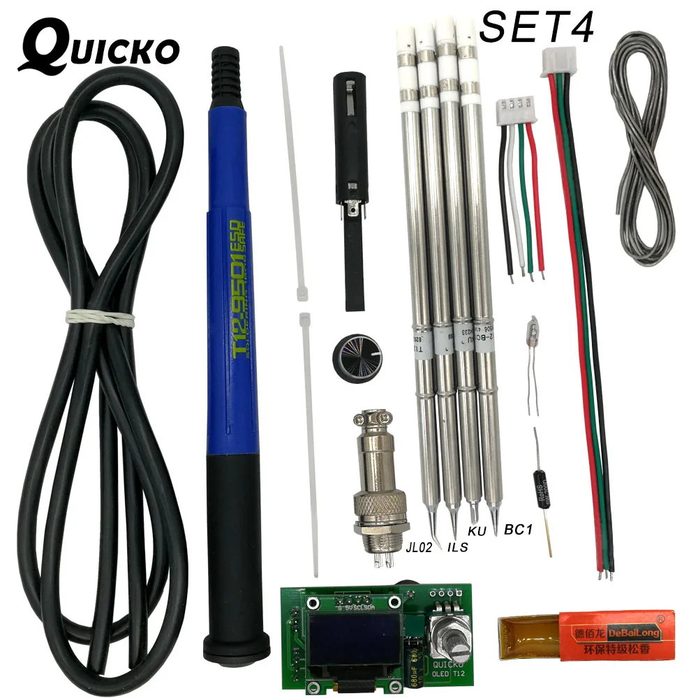 Beste QUICKO Temperatuur passen T12 STC OLED Controller Digitale Soldeerbout Station lassen display gelden HAKKO T12 tips