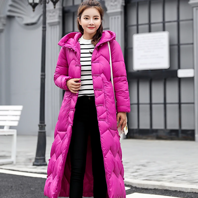 SWREDMI, новинка, китайский стиль, утолщенное теплое зимнее пальто для женщин, длинное пальто, верхняя одежда, пуховики, хлопковые парки, одноцветные ватные куртки
