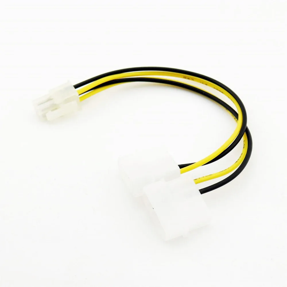 2 шт. ATX 4 Pin Female 12 В CPU PSU к двойному Male Molex Внутренний ПК адаптер питания