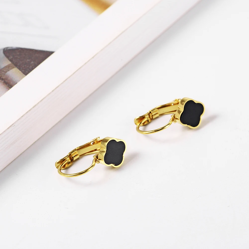 

Stainless Steel Four-leaf Clover Stud Earrings Fine Jewelry Accessories Gifts For Women Fashion Earrings 2019 Earing Bohemia
