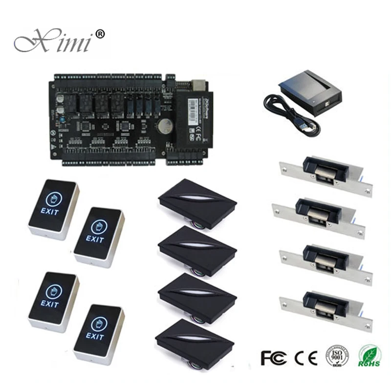 

Free DHL TCP/IP Card Access Control System ZK 4 Doors Access Control Panel C3-400 Linux System Operation System Free Software