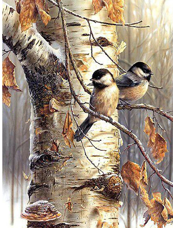 Full square&ampround diamond 5D DIY embroidery birds on the tree painting Cross Stitch Rhinestone mosaic decoration | Дом и сад
