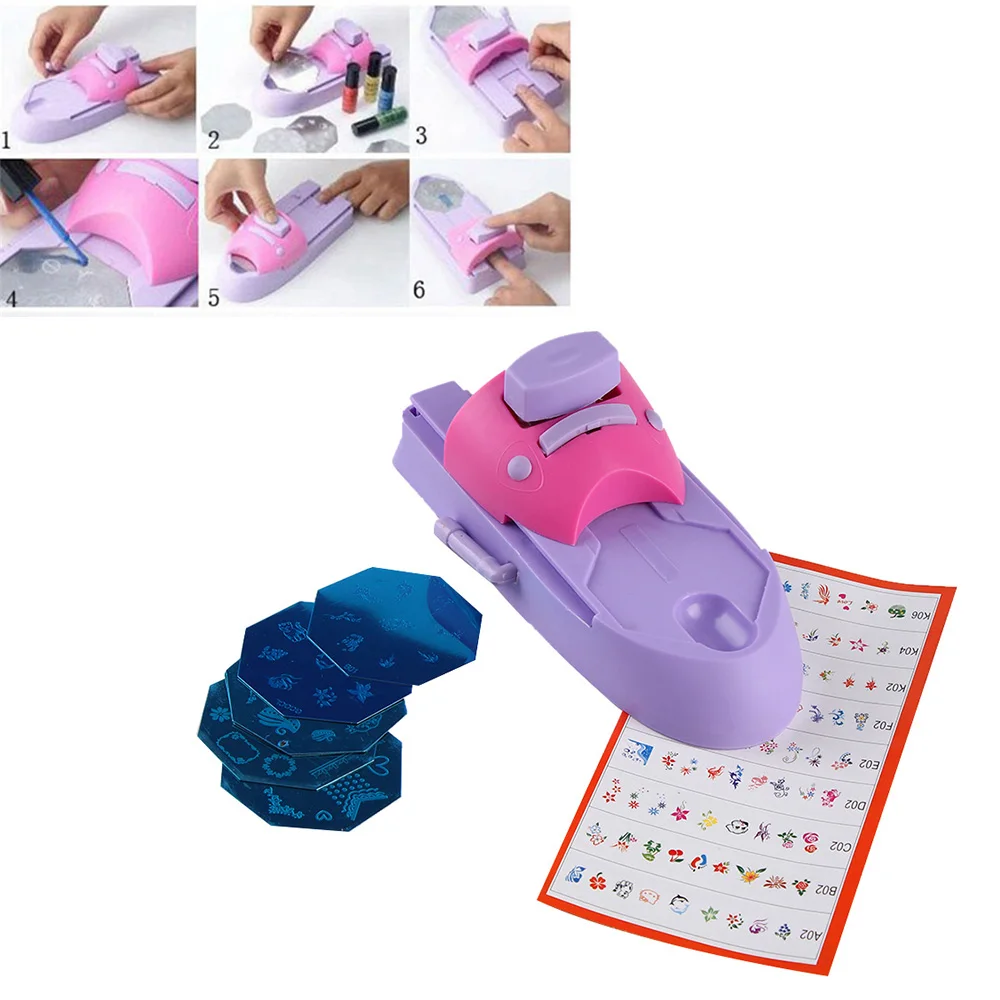 

Professional Nail Art DIY Pattern Printing Manicure Machine Stamp Stamper Tool Colors Drawing Polish Nail Printer Set