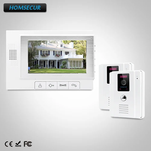 

HOMSECUR 7" Video&Audio Home Intercom Electric Lock Supported for Home Security TC011-W + TM702-W
