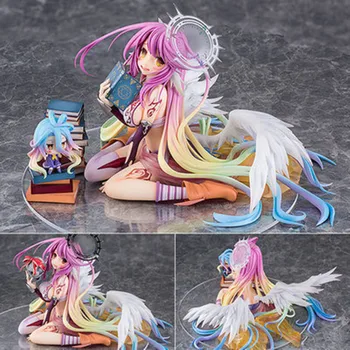 

New Arrival Action Figure NO GAME NO LIFE Angle Small Shiro & Jibril Reading PVC 13CM 1/7 Scale Figure Model Collection Sexy Toy